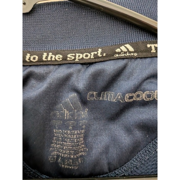 Adidas Michigan Wolverines Polo Shirt Men Navy Yellow ClimaCool Short Sleeve M - Picture 4 of 5